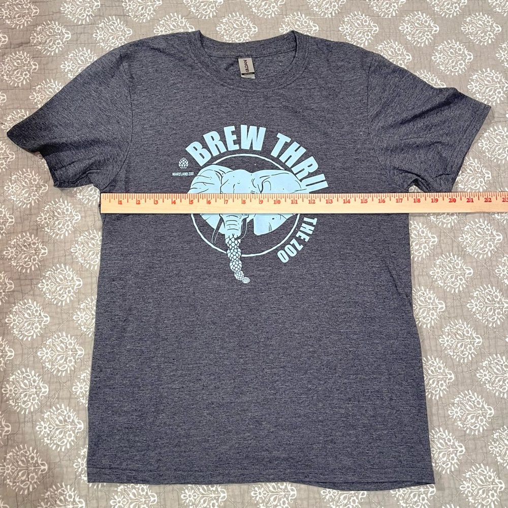 Gildan Softstyle Heather Gray T-Shirt with Cute Elephant Graphic - Picture 7 of 8
